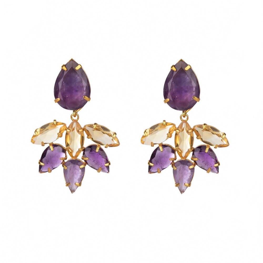 NEW BOUNKIT women's detachable bottom sybil earrings in purple
